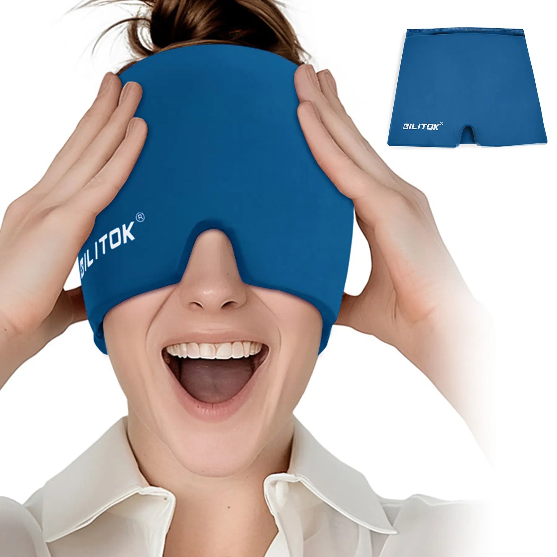 Migraine Headache Relief Cap, Gel Lce Head Wrap for Tension and Stress Relief.Suitable for Home Breaks, before Sleep, Office