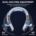 8000Mah Electric Hanging Neck Fan Portable Bladeless Mini Rechargeable Mute LED Digital Display Air Cooler for Outdoor