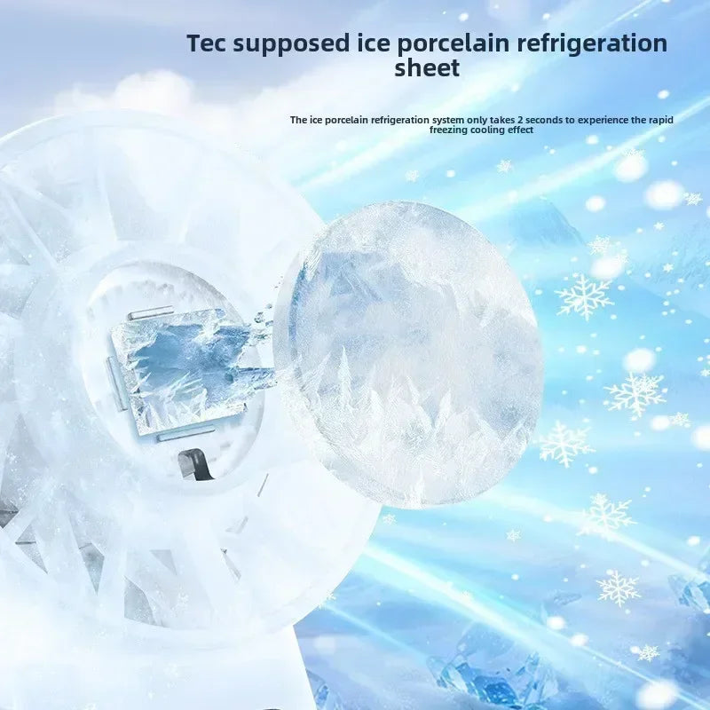 Ice-Cooling High-Speed Handheld Fan 5200Mah Portable Mini Fan, Suitable for Travel, Camping, and Outdoors