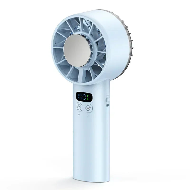 Ice-Cooling High-Speed Handheld Fan 5200Mah Portable Mini Fan, Suitable for Travel, Camping, and Outdoors