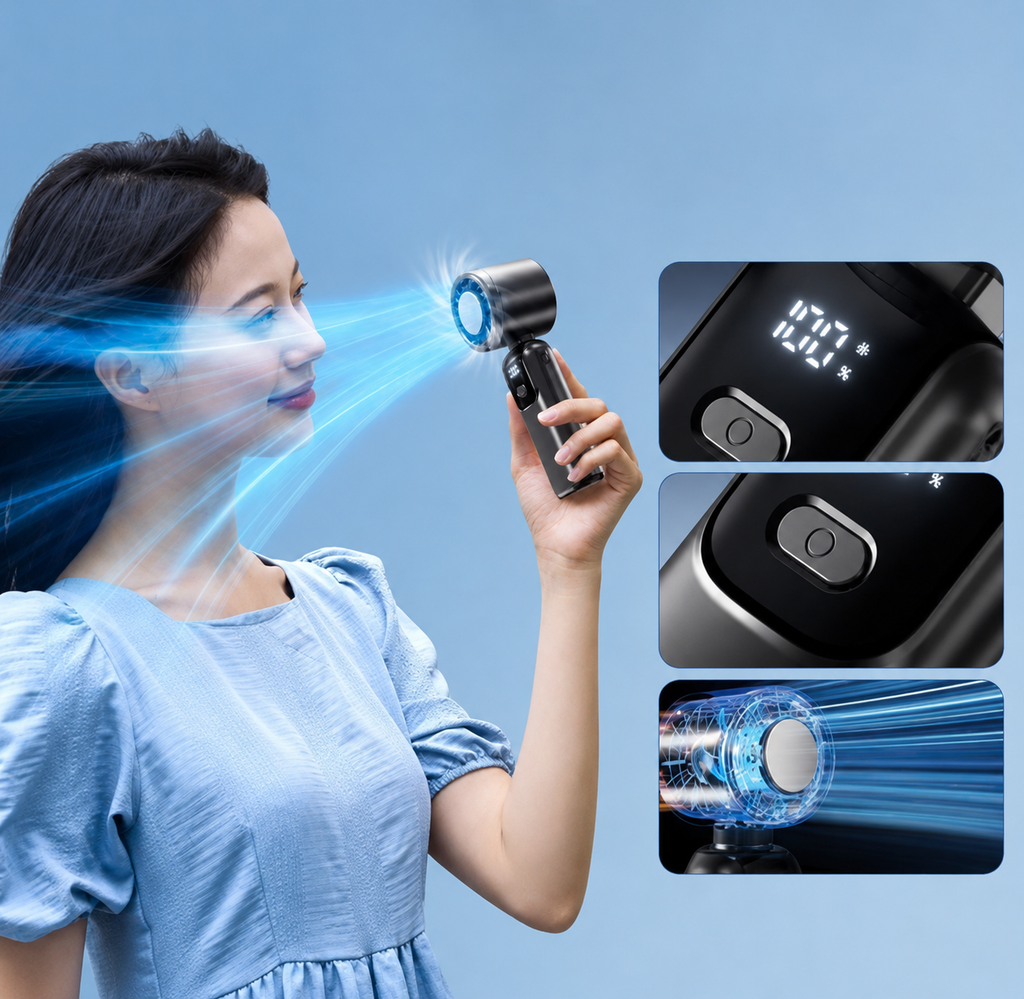 Hand held cooling fan